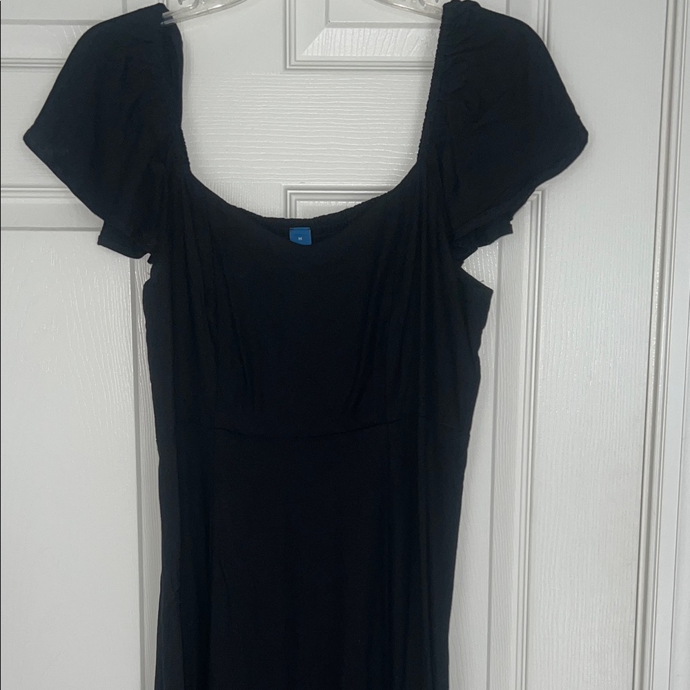 Old Navy Black Midi Slit Dress